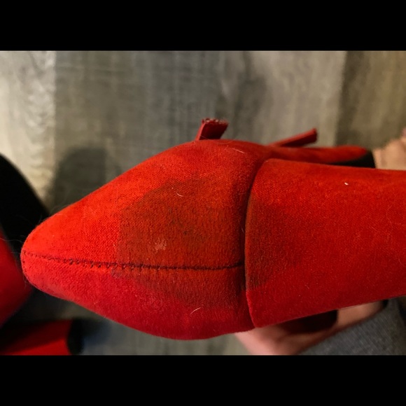 Red Mary Jane Platform Heels- 7 - Picture 3 of 6